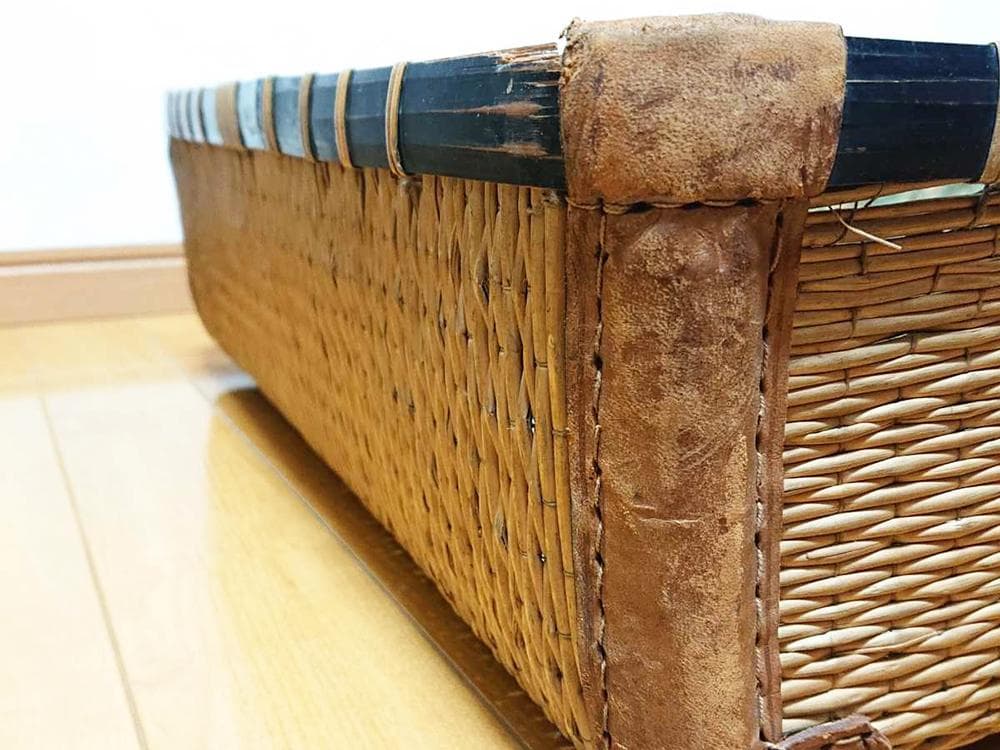 珍】 ☆ 柳編み トランクケース ☆ 籠 カゴ 収納かご バスケット 古民具