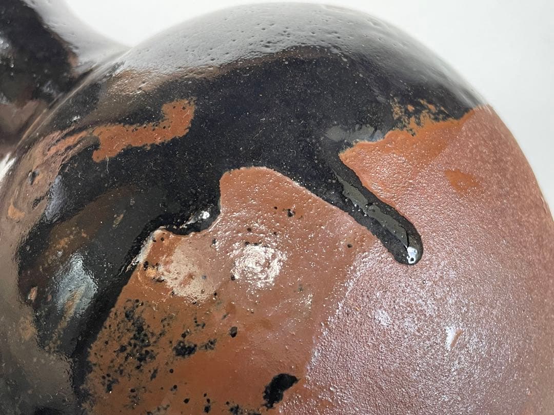 陶芸家 人間国宝 濱田庄司 浜田庄司 ？黒釉 水次 水注 ピッチャー ポット