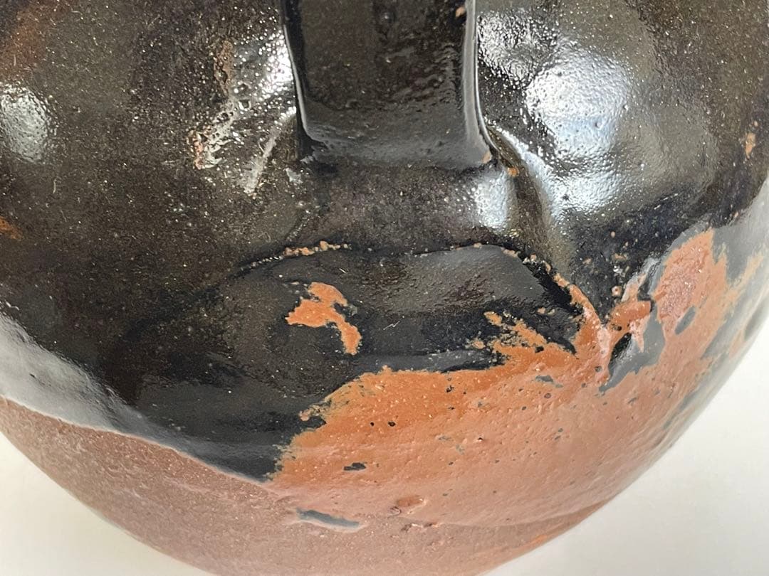 陶芸家 人間国宝 濱田庄司 浜田庄司 ？黒釉 水次 水注 ピッチャー ポット