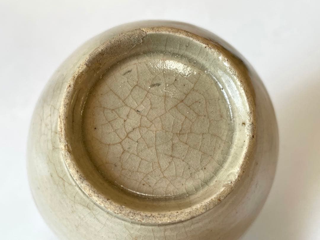 骨董 アンティーク 染付 瀬戸 瀬戸染付 陶胎染付 笹文様 飯茶碗