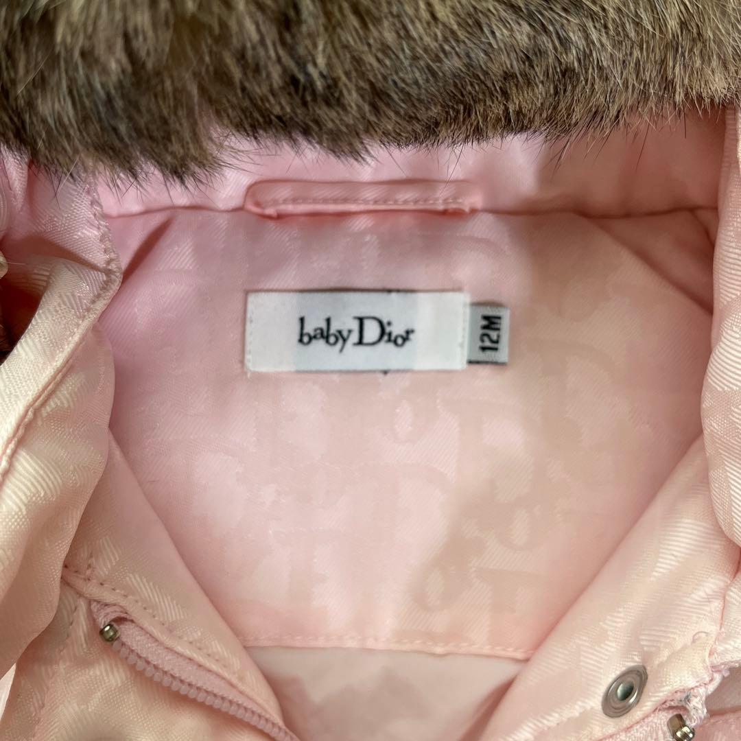 ベビーディオールのダウンコート　3way ピンク　フード取り外し可
