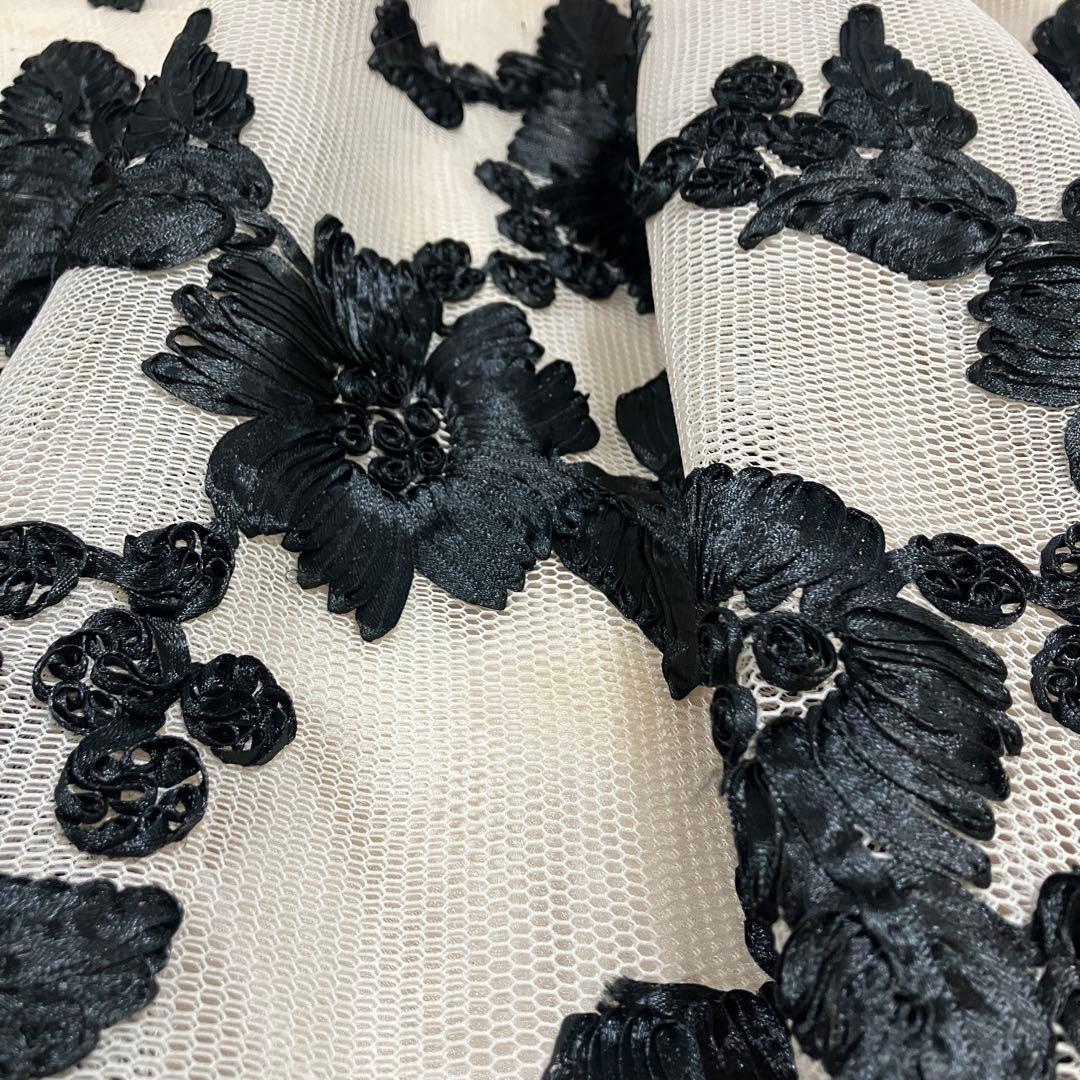 美品✨【SETTAN】パット入りAラインロングドレス　立体刺繍　結婚式　S