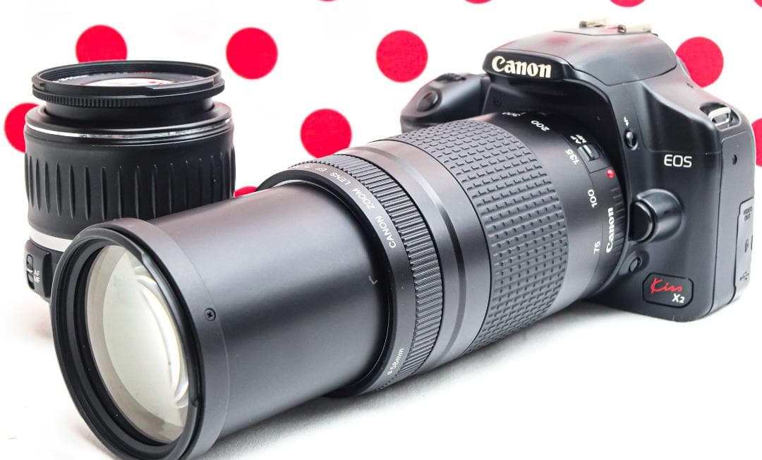 ☆初心者オススメ&スマホ転送☆キヤノン kiss X2 レンズセット