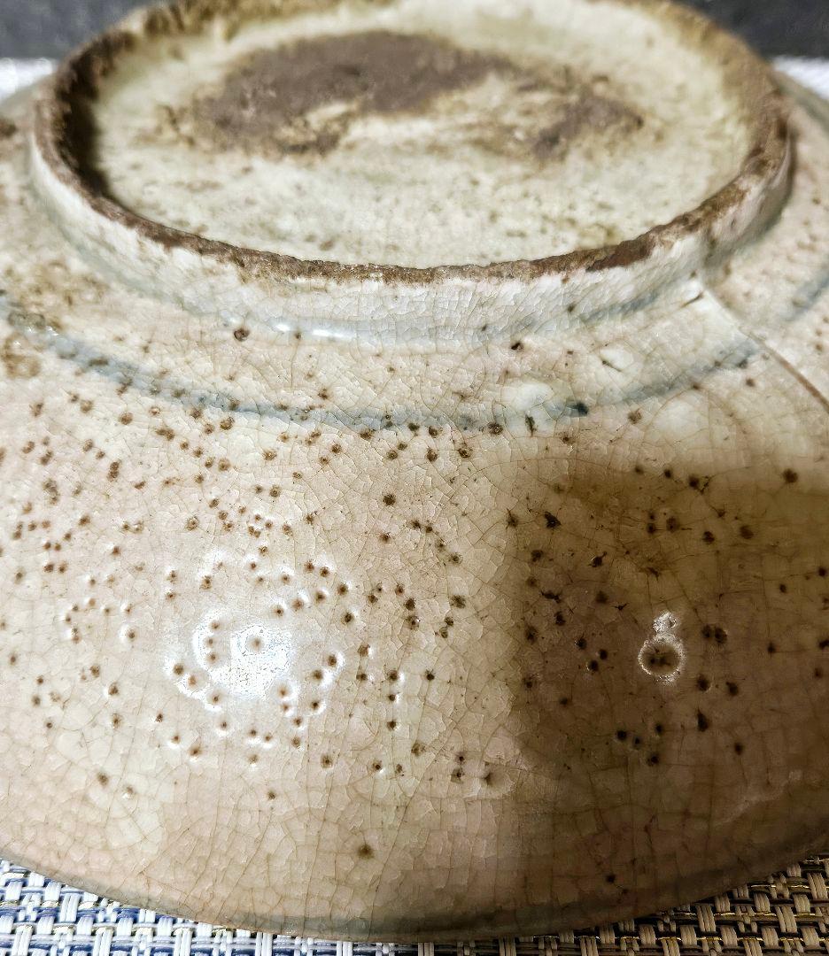 【大名品❗】16-17世紀　中国古陶磁　明朝　青華　古染　花文　砂高台　呉須皿