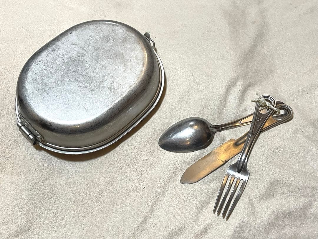 実物【米軍】メスキットパン(1966年製)&カトラリーセット ベトナム戦争