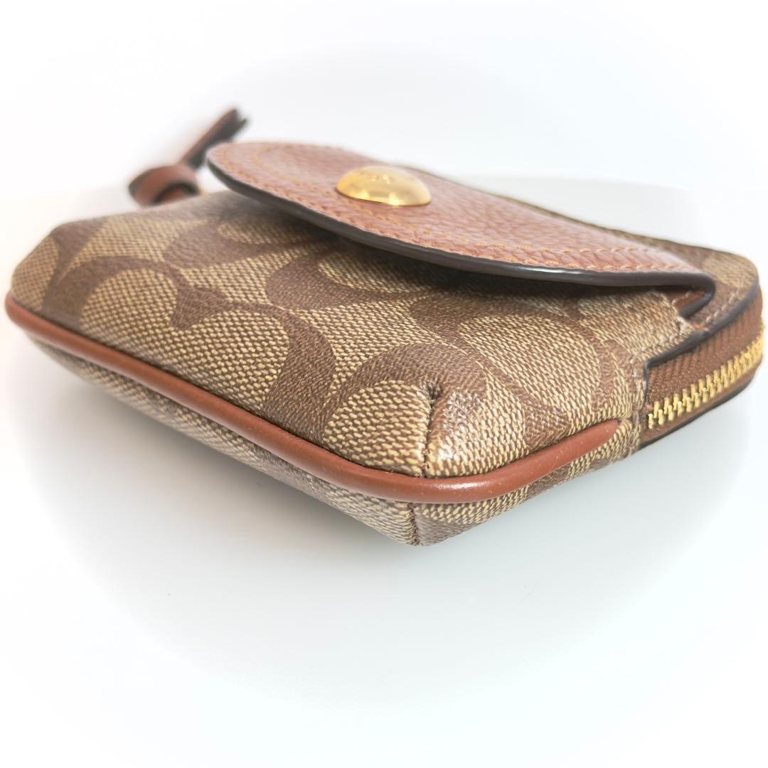COACH コーチ パース カード シグネチャー キーリング付 C0209