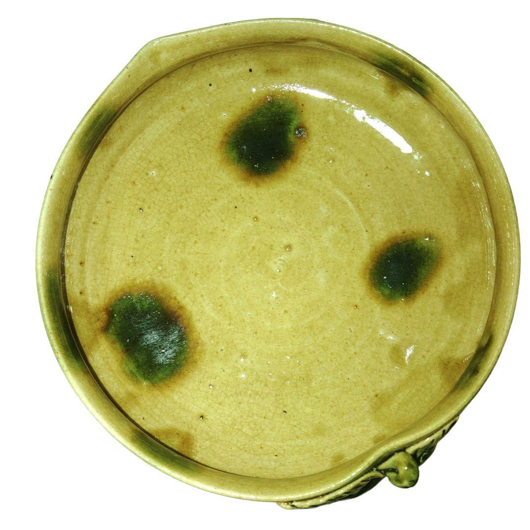 黄瀬戸平鉢　菓子鉢　木箱付