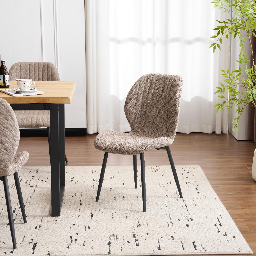 【テーブル単品+4脚セット】 伸縮可能 ダイニングテーブル 木目調 組立簡単