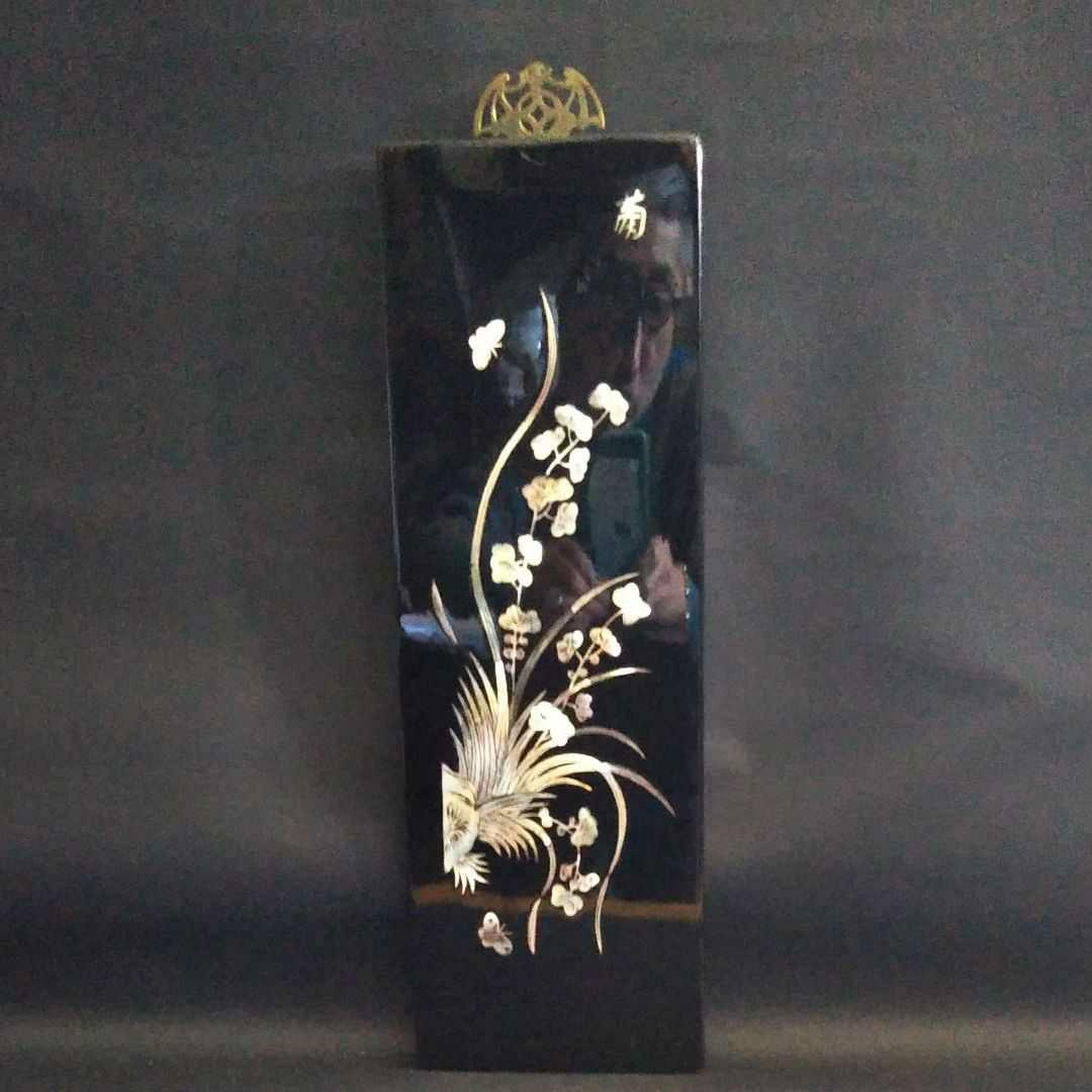 ※中国古美術/螺鈿細工四季飾り/4枚セット/