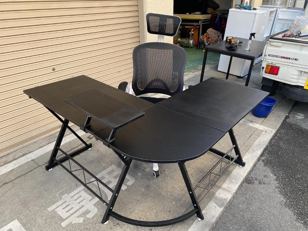 A395◆L字型 パソコンデスク ゲーミングデスク チェアセット