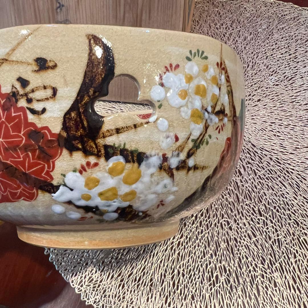 清水焼　雲錦菓子鉢 井泉　茶道具 茶懐石 菓子鉢 Japan 金彩色絵