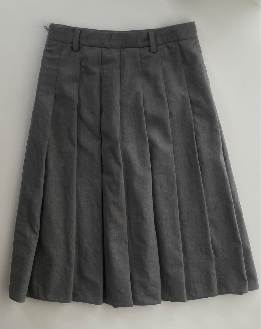 スカート Prada 2024 gray pleated flannel skirt
