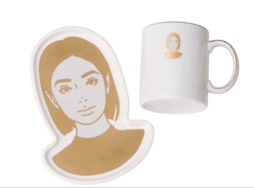 kyne Gold Ceramic Tray & Mug Set ONAIR