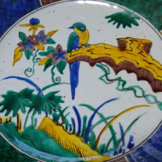 古九谷 角福青手 花鳥文 高台 輪花皿の通販はau PAY マーケット - 輸入