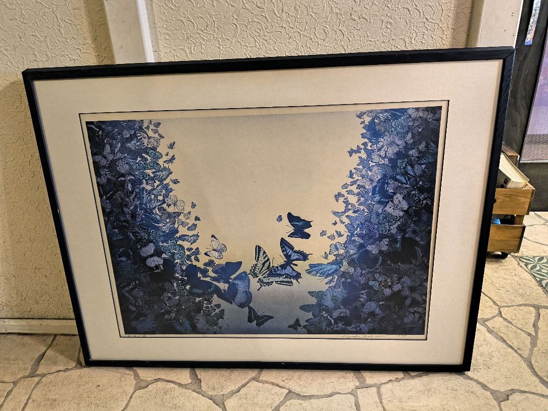 貴重！吉田千鶴子 大きい 版画 谷間の蝶 - メルカリ