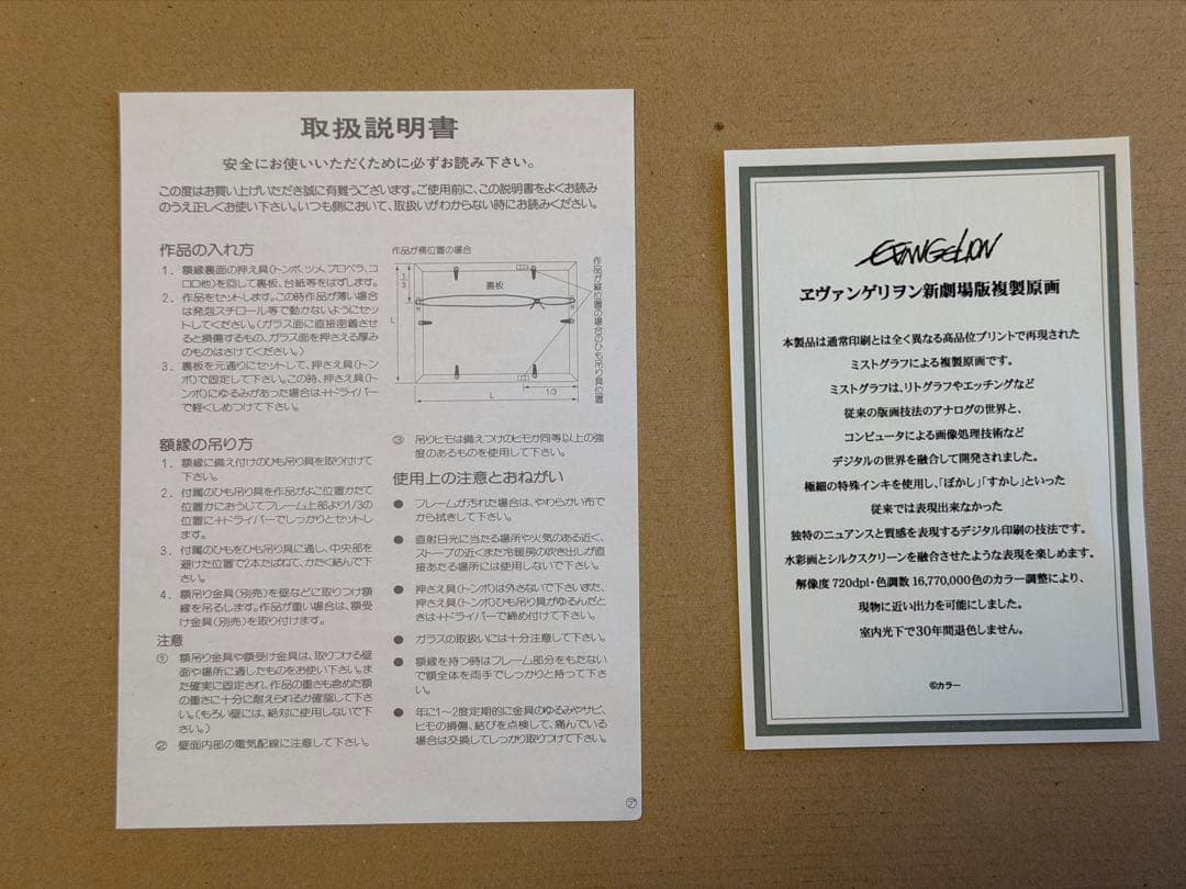 エヴァンゲリオン複製原画 本田雄直筆サイン入り【レイ】
