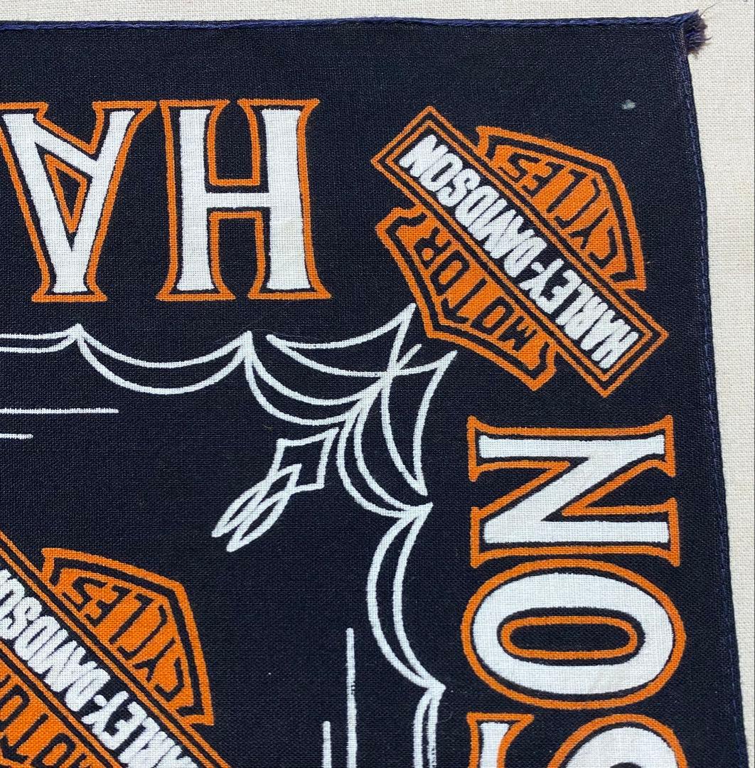 激レア! ブラック HARLEYDAVIDSON ビンテージバンダナ 1586