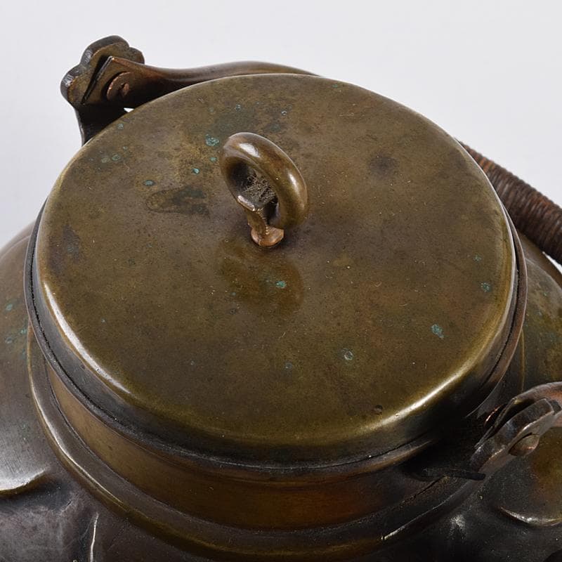 煎茶道具 黄銅 湯沸し 急須 時代箱付 D R7771