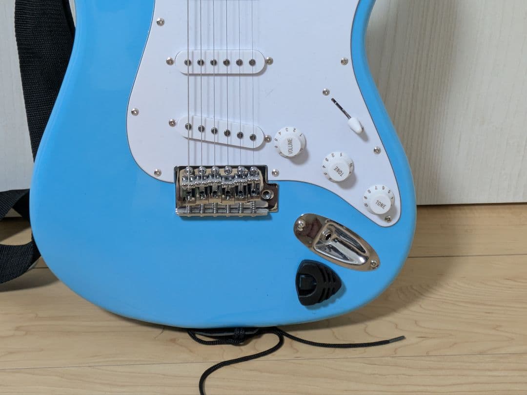 SELDER ストラト エレキギター ライトブルー ソフトケース+ストラップ