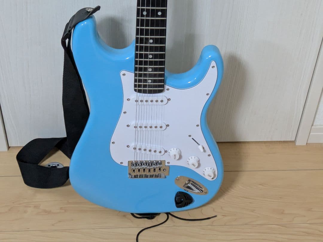 SELDER ストラト エレキギター ライトブルー ソフトケース+ストラップ付