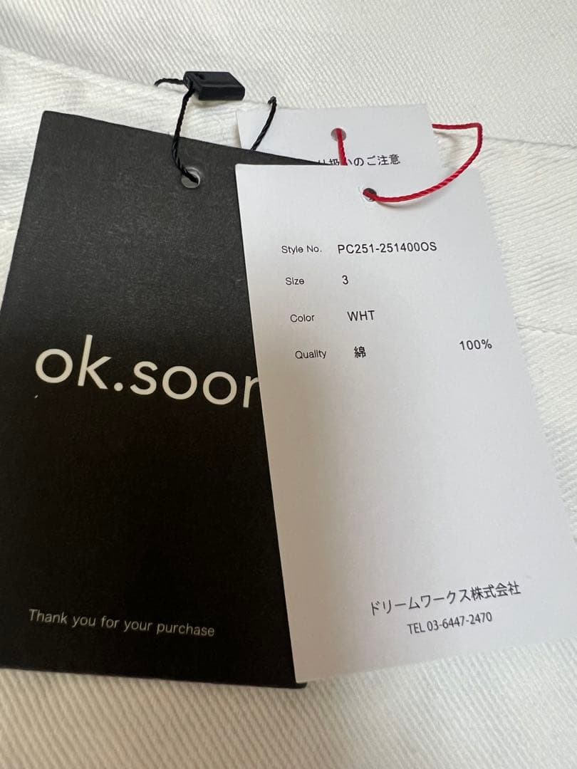 ok.soon×piccadilly コットンホワイトペインターパンツ　サイズ3