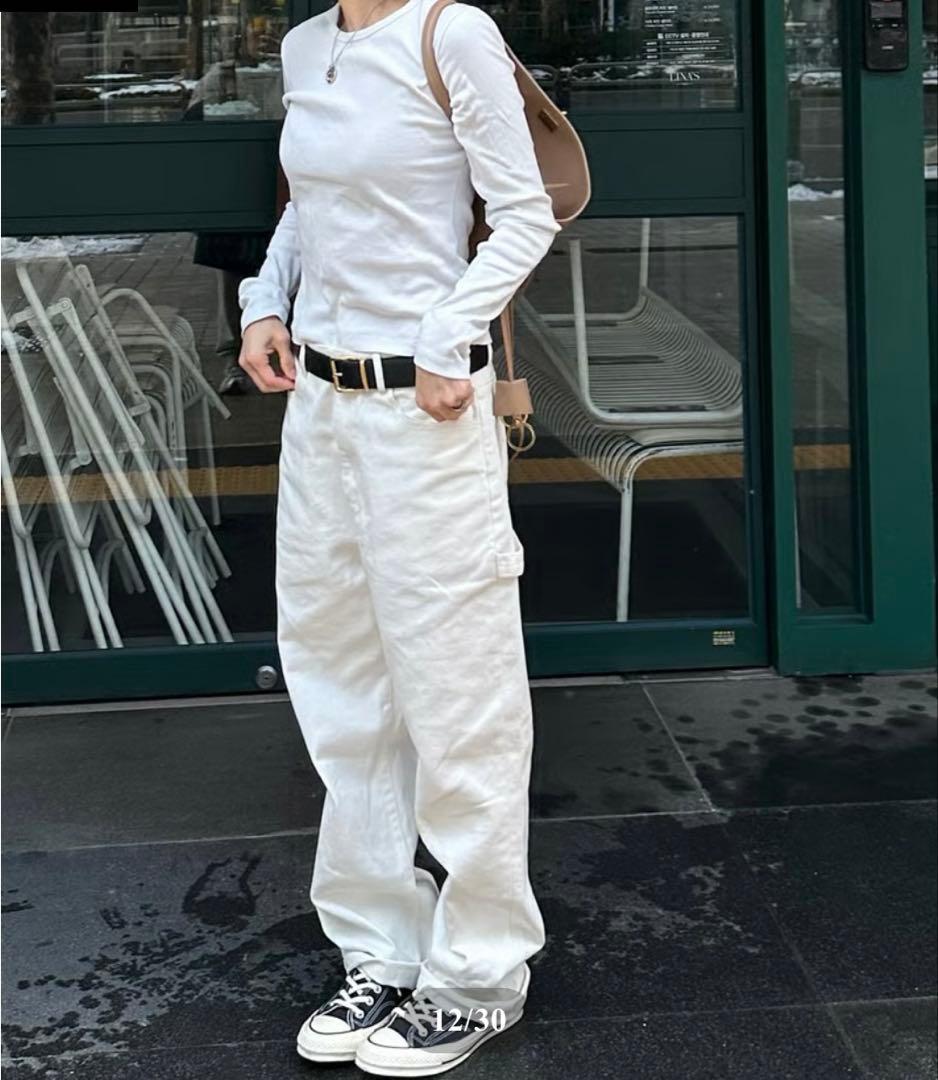 ok.soon×piccadilly コットンホワイトペインターパンツ　サイズ3