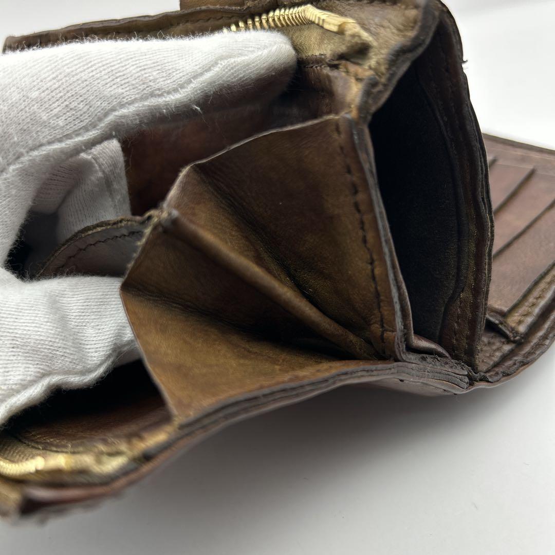 CAMPO MAGGI カンポマッジ 折り財布 スタッズ レザー ダメージ加工