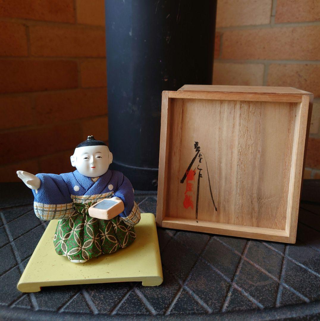 木目込人形 節分 寿凰作 共箱入 銘朱印 昭和初期 市松人形 御所人形