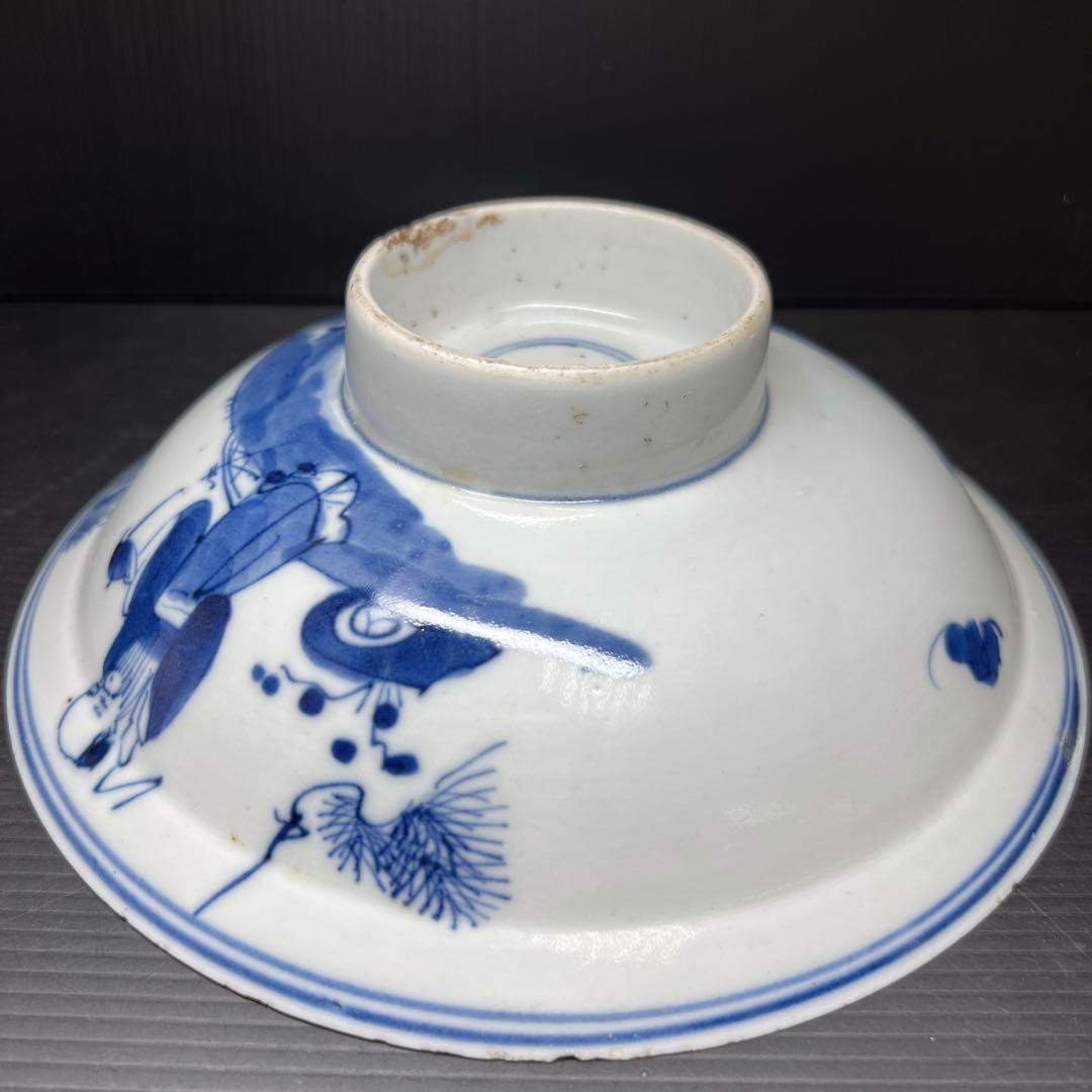 中国清時代 新渡青花鉢 口径約20㎝ 東Y7-1106☆2Fタルオ