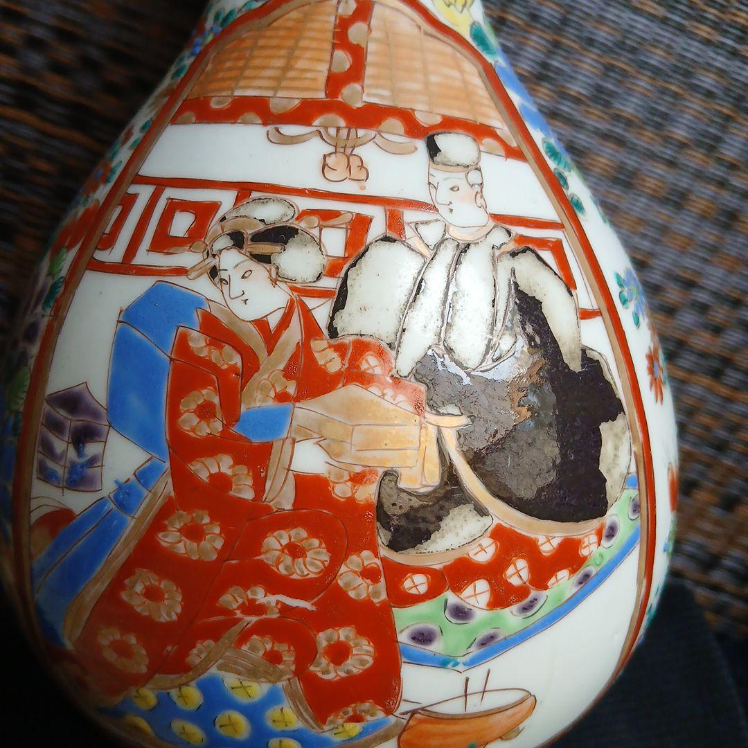 肥碟山信甫造の壺/幕末明治伊万里有田焼田代商会/公家菊