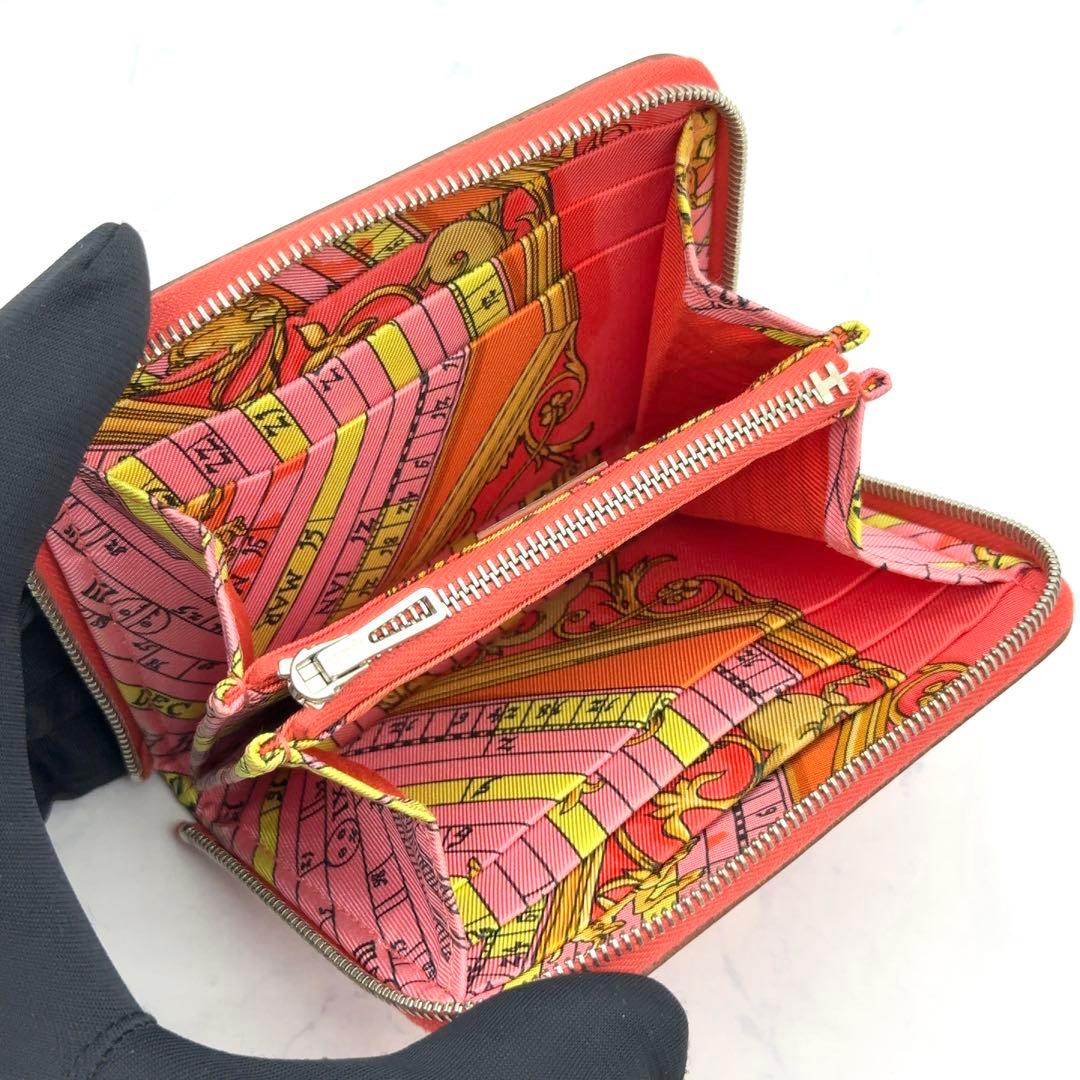 【最高級美品】エルメス アザップコンパクト シルクイン ピンク エプソン □R刻