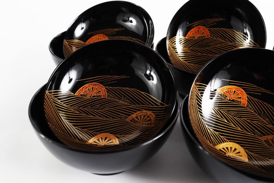 輪島塗 大向高洲堂 煮物椀 五客 蓋付椀 共箱