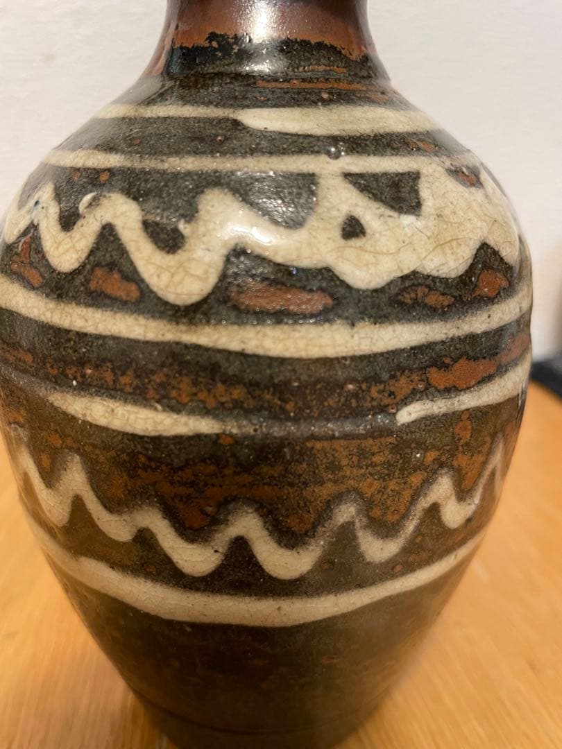 金城次郎　壺屋時代　波紋イッチン　徳利　花瓶　民藝　古民藝　民芸