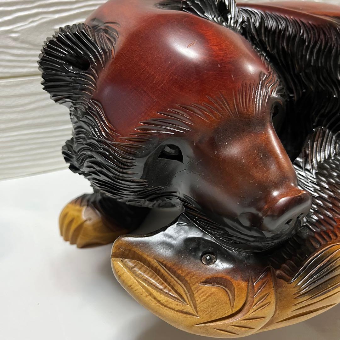 Amazon.co.jp: 旭川アイヌ 川上作 木彫り 熊 全長25cm 木彫りの熊 くま