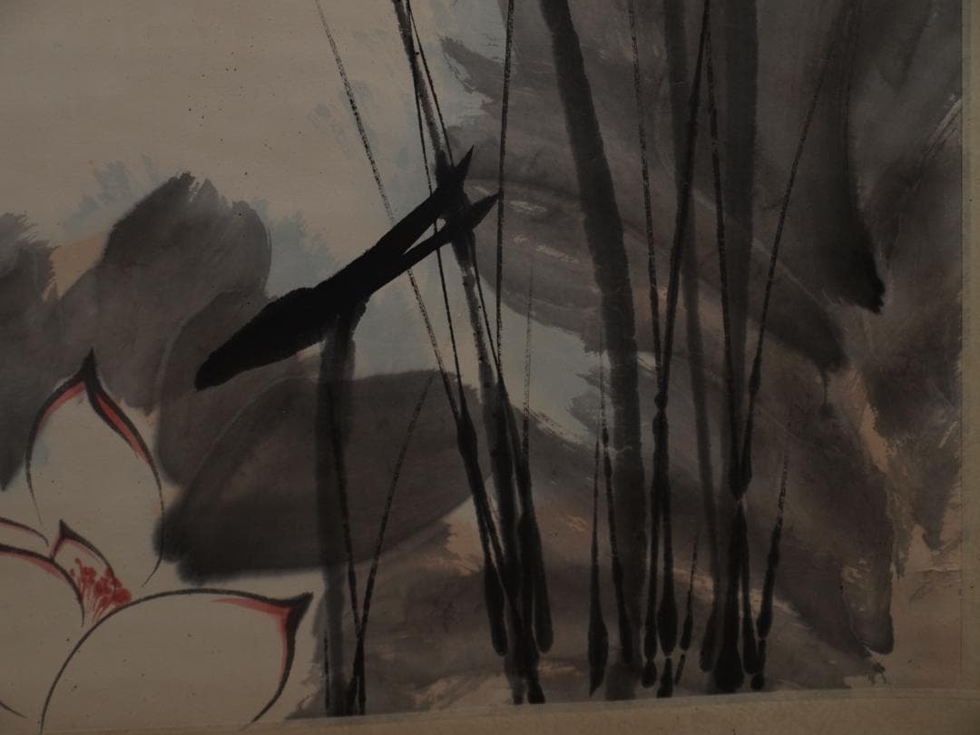 民間仕入れ品 中国近時代の掛軸 张大千作 肉筆絵 DE542A6-1