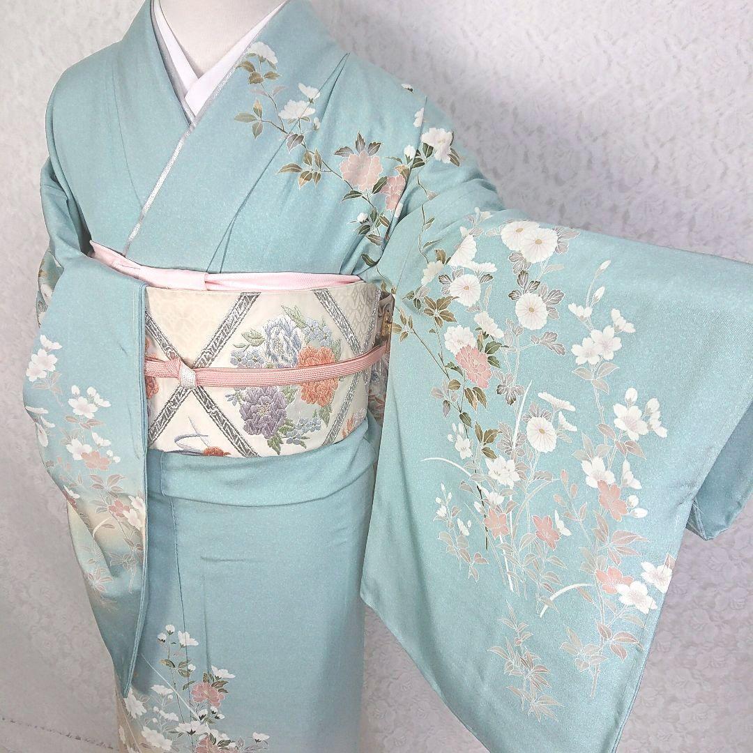 ☆正絹 訪問着 4点 フルセット 入学式 卒業式 結婚式 お宮参り 七五三