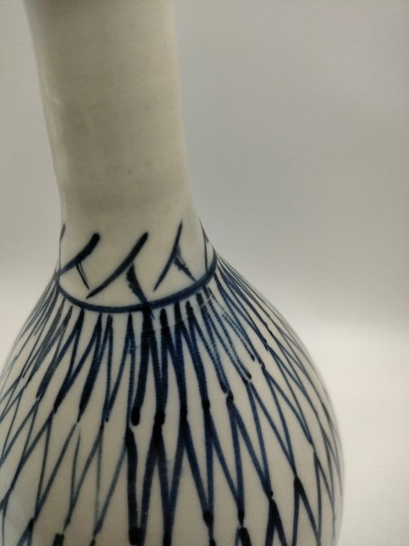 骨董 伊万里 染付 網文 徳利 一輪挿し