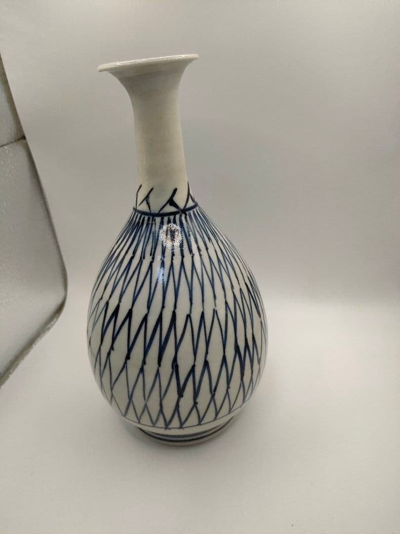 骨董 伊万里 染付 網文 徳利 一輪挿し