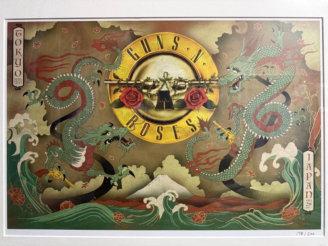 GUNS N' ROSES 2017 ジャパンツアー500枚限定リトグラフ額装