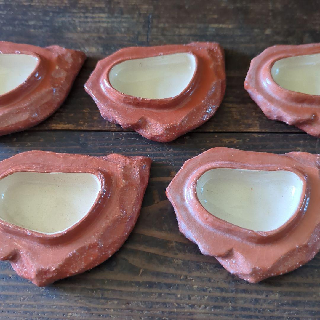 骨董茶道具 京焼 清水焼 醍醐窯 島荷平作 茶懐石 楽焼 赤楽 さざえ