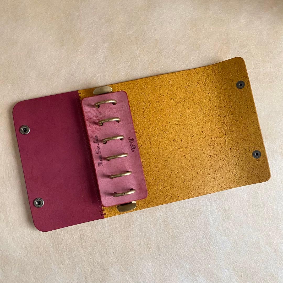 自由手帳 ミニ6 ワイン×イエロー