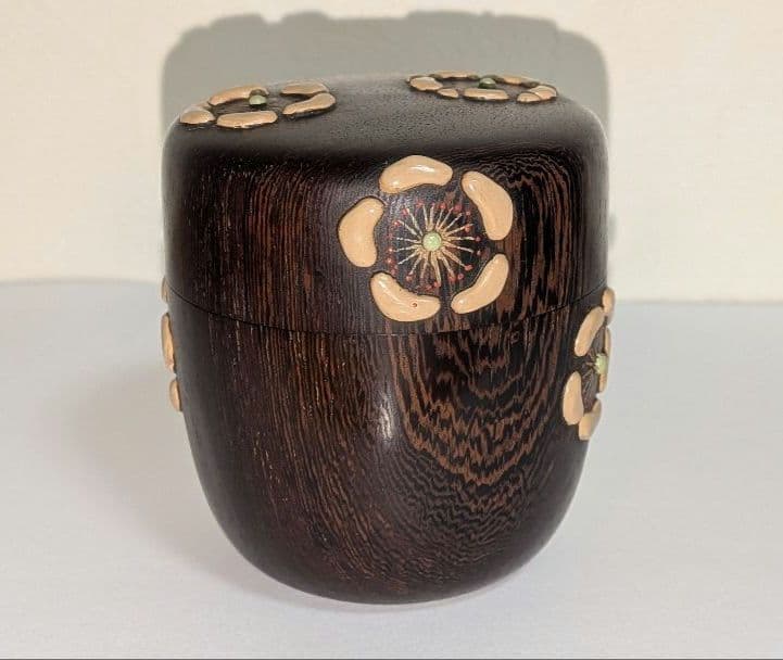 茂利漆』茶器 光宣作 棗 茶道具 茶入 漆芸 浮彫 花梅表千家裏