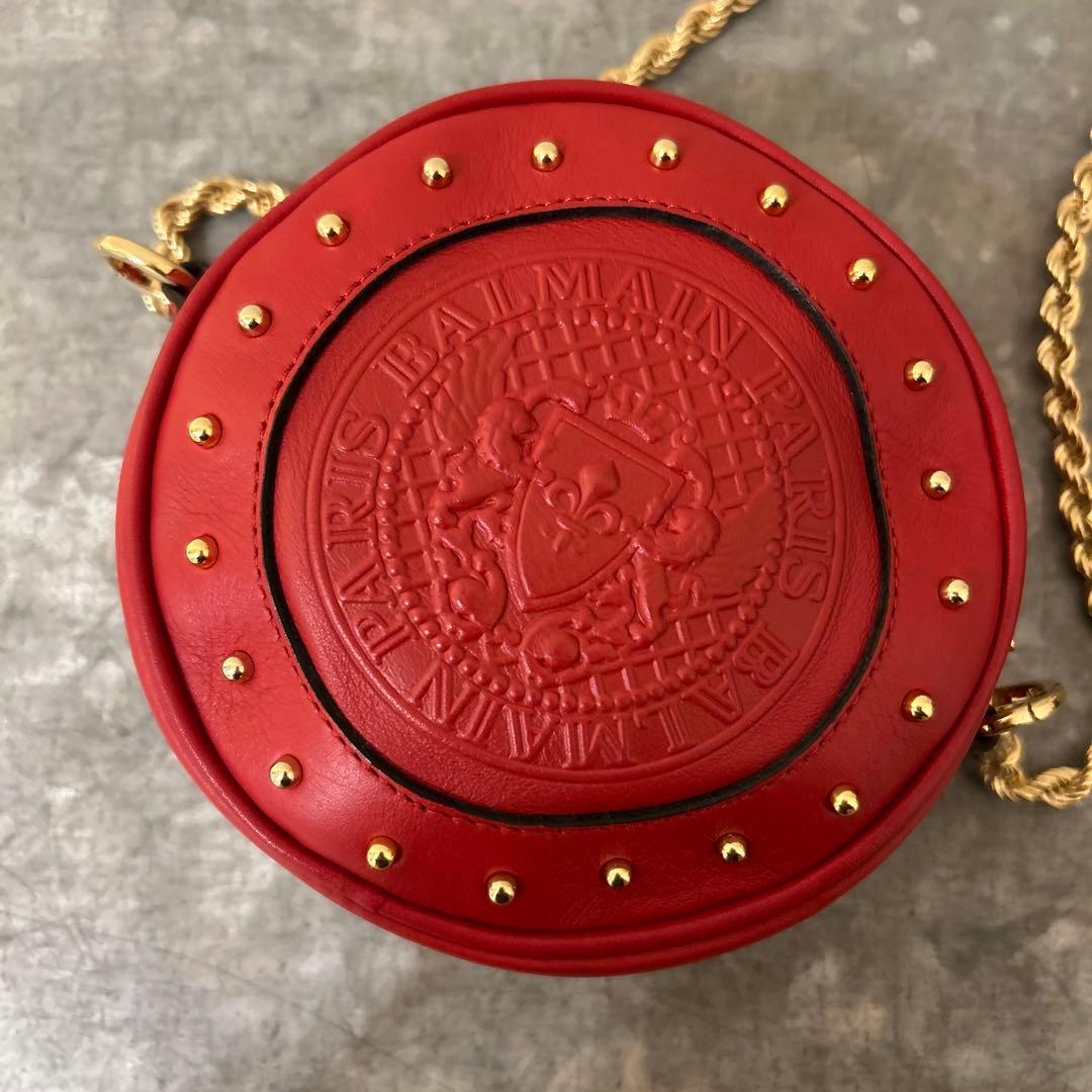 美品BALMAINバルマン　スタッズ チェーンショルダーバッグ　ディスコバッグ
