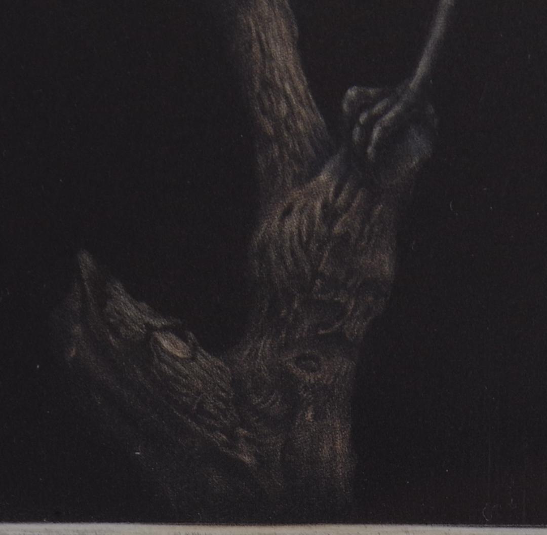 生田宏司 「若葉のころ ヤマガラ」 銅板画 25×14cm 真作 mc