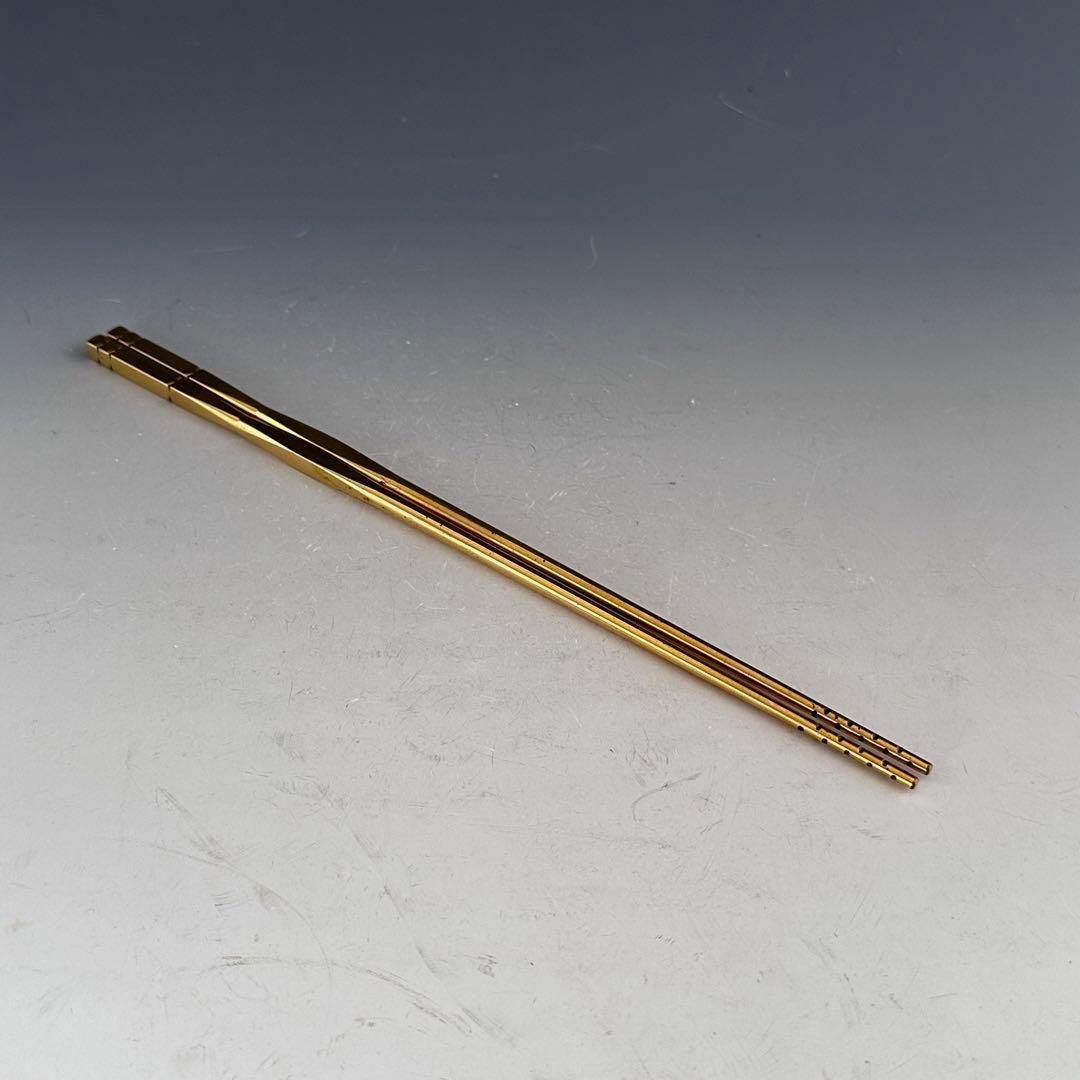 茶道具 唐銅 瓢頭 角 飾火箸 佐藤旺光 共箱 山形 釜師