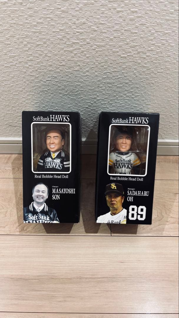 SoftBankHAWKS リアルボブルヘッド　王貞治マネージャー孫正義オーナー SoftBankHAWKS リアルボブルヘッド 王貞治マネージャー孫正義オーナー