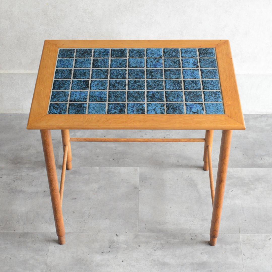 デンマーク 北欧ヴィンテージ タイルトップ サイドテーブル オーク