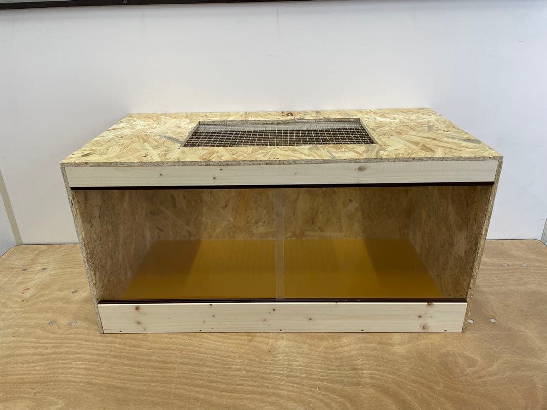 ☆爬虫類木製ケージ　天井金網仕様　900×450×450☆ 受注生産】POPCORN LELE 爬虫類木製ケージ 幅900×奥行450×高さ450mm