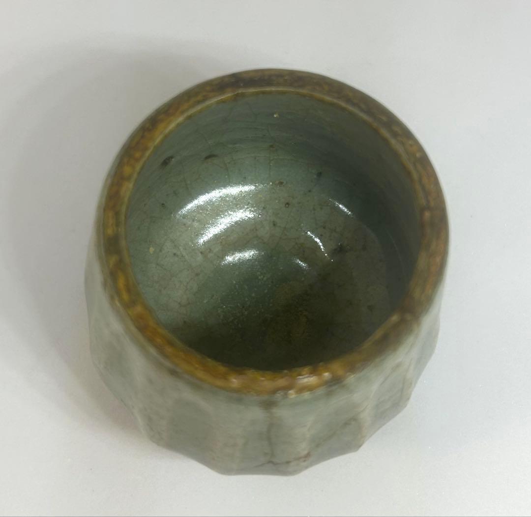 青磁　小杯　蓮弁　送料込み250309