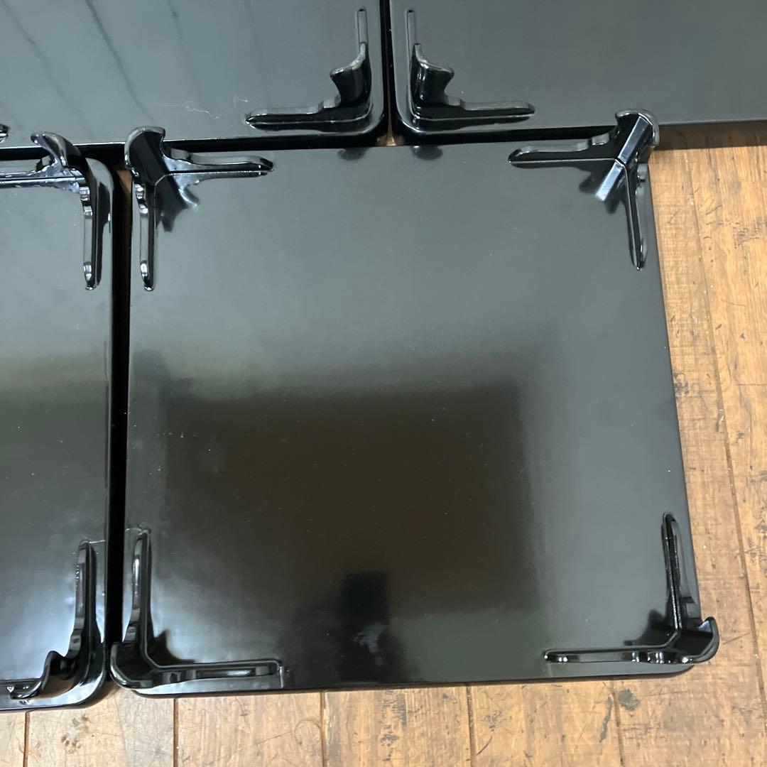 D-4 昭和レトロ 会議膳 膳 御膳5客セット セット売り 四角形 正方形 漆器